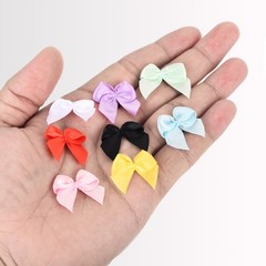 50Pcs Mini Ribbon Bows 1″ Mini Fabric Satin Ribbon Flower Bows Black & White