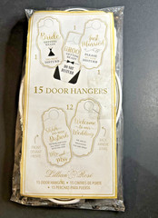 Lillian Rose Gold Wedding Door Hangers for Guests and more Set Of 15 NEW