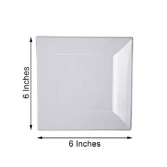 10 pk Plastic 6″ CLEAR Square PLATES Disposable TABLEWARE Party Wedding SALE