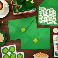 50 Pcs St. Patrick’s Day Invitation Envelopes Greeting Card Envelope Green Shamr