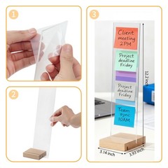 EFINLUKY 2PCS Monitor Memo Board Portable Sticky Note Transparent