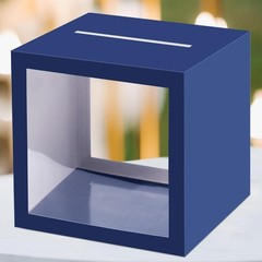 Navy Blue Card Box Clear Window Thickened Wedding Money Reception Graduation