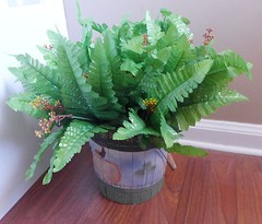 4 pcs Artificial Plants Blooming Fern Leaf Grass Home Decoration (7 stems each)