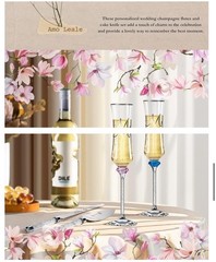 4 Pcs Wedding Cake Knife and Champagne Flutes Server Set for Bride