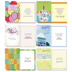Designer Papers Birthday Greeting Card Assortment with Organizer Box (36 Card…