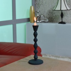 Handmade Aluminum Geometric Forest Green Set Of One Pillar Candle Holder BBH