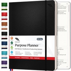 Purpose Planner Notebook B5 7.5”x9.8” Undated Planner 2025 B5 Hardcover Black