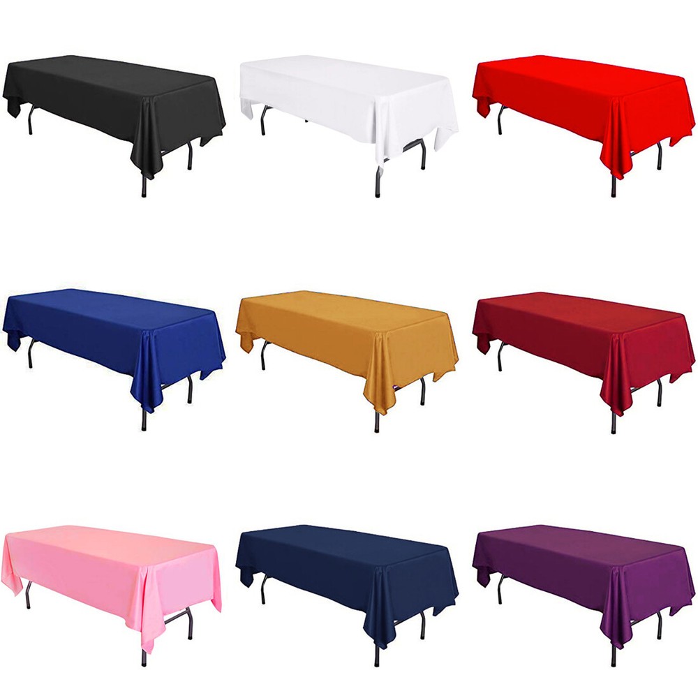 58″ x 108″ Lamour Satin Rectangular Seamless Tablecloth Wedding Table Cover
