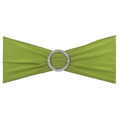 10Pcs 14″x5″ Stretch Chair Sashes Bows Chair Bands Sash with Buckle Green