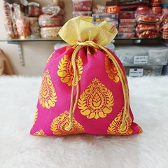 Potli,Batwa,Gota Patti Fabric Potli,Return Gift Potli,Mithai,Bhaji Ladoo Potli