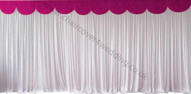 3M Fuchsia Detachable Swag for Wedding Backdrops,Cake and Top Table Skirts
