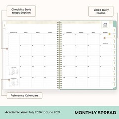 Blue Sky Day Designer 2026-2027 Weekly and Monthly Academic Year Planner Cale…