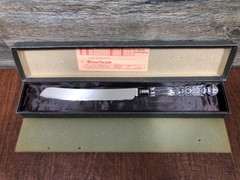 VTG 1990 WATERFORD CRYSTAL BRIDAL CAKE or CARVING KNIFE 14.25” LONG / BOX MINT