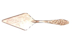 Ornate Silver Wedding Cake Server Elles Italy. Serrated edges. High shine.