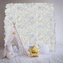 6Pcs Artificial Flower Wall Panels Floral Silk Rose Wall Wedding Backdrop Decor