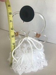 Western Hearts with Cowboy Boot Charms and Cowboy Hat, White Wedding Cake Topper
