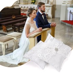 Nuestra Boda Wedding Kneeling Pillows Cover Set of 2, 16 x 16 Inch Embroidered