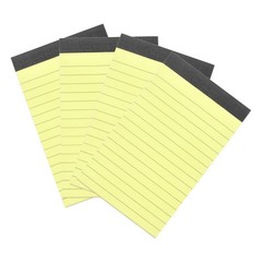 4 Pcs Writing Note Pads, 3 x 5 Inch A7 Lined Refill Paper, Yellow