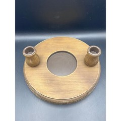 Studio His & Hers Unity Candle Stand Wood Grain Finish 2 Candle Holder 9″ Diam
