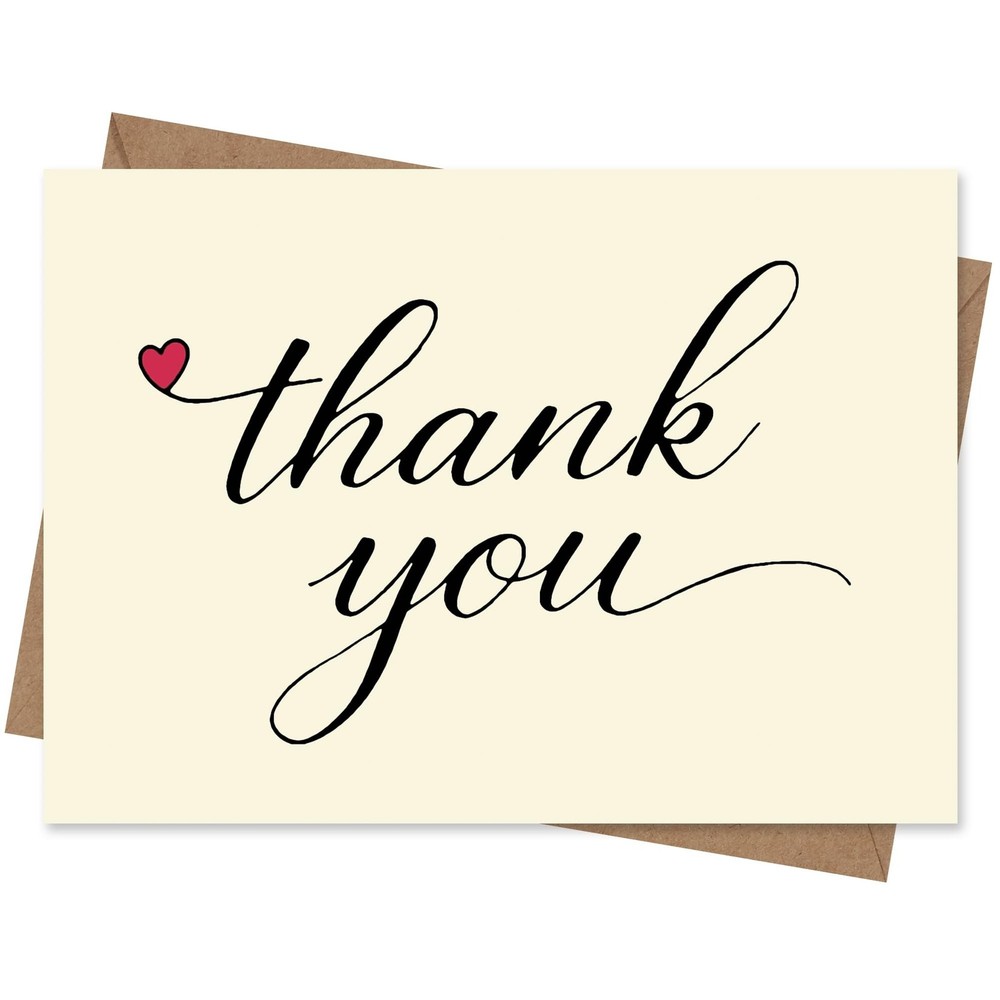 Cheerin 20 Pack White Thank You Cards With Envelopes Set – Elegant Thank You …