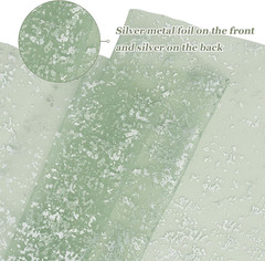 Glitter Tulle Fabric, Sage Green Silver Glitter Metallic Foil Sheer Netting Spar