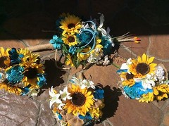 Sunflower wedding flowers package bridal bouquet decorations 40pc RECEPTION plus