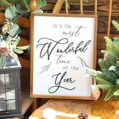 Framed It’s The Most Wonderful Time of The Year Wall Decor 16″L x 12″W Brown