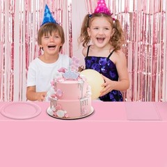 49Pcs Birthday Party Decorations Pink Party Supplies Set Include Light Pink
