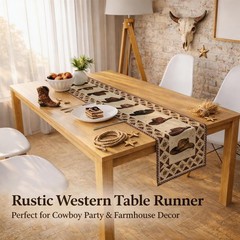 Western Party Decorations – Western Cowboy Table Runner For Cowboy Party
