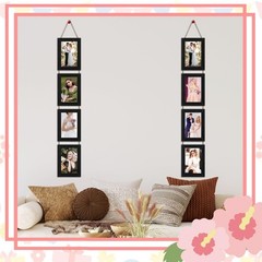 4×6 Black Hanging Collage Picture Frames Set of 2, 8 Openings Collage Photo F…