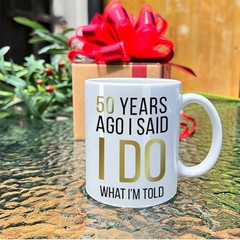 Dnuiyses Novelty 50 Years Ago Mugs Set Anniversary Wedding Gifts for Couple,