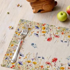 Spring Place Mats Set of 4 12×18 inch for Dinning Table – Blooming Floral