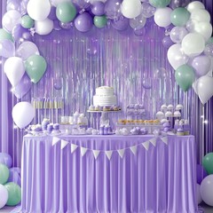 2 Pack Purple Iridescent Streamers Backdrop, 3.3×6.6ft Foil Fringe Curtains L…