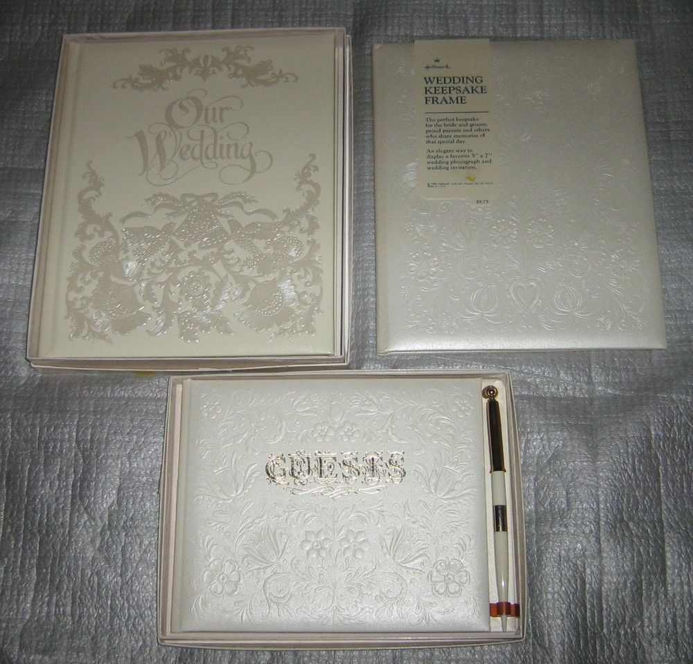 Hallmark Our Wedding Photo Keepsake Album Guest Book Embossed Love Birds Flowers