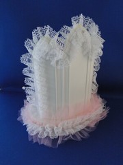 New Wilton Pink «Bridal Waltz» Wedding CakeTop, white ct/black suit, # 117-323