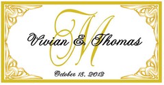 20 PERSONALIZED GOLD MONOGRAM WEDDING WATER BOTTLE LABELS Waterproof Ink