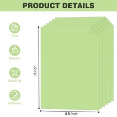 Cardstock 8.5 X 11, 40 Sheets Light Green Card Stock, 75lb/ 200gsm Pale Green…