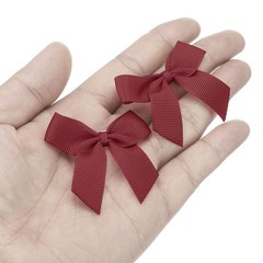 6Pcs Mini Grosgrain Ribbon Bow 2″ Self Adhesive Flower Bows Deep Red