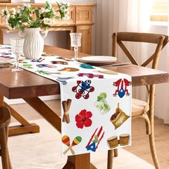 Puerto Rico Table Runner Puerto Rican Birthday Party Pattern-1 13″ x 72″