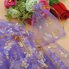 Wholesale 100PCS Organza Bag Butterfly Design Wedding Pouches Jewelry Packaging