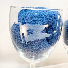 Set of Etched Glass Wedding Texas Lone Star State Champagne Wedding Goblets