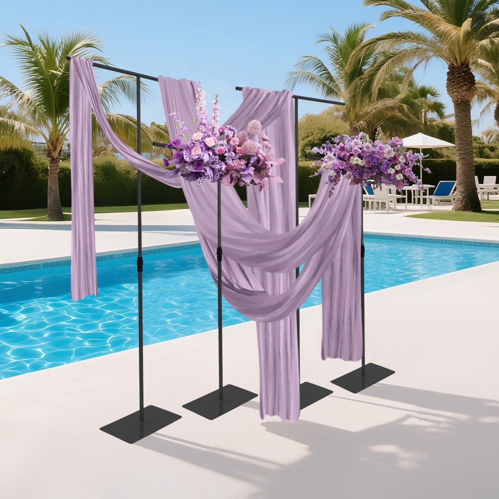 Black Wedding Backdrop Stands 80-240cm Adjustable Height Backdrop Stands 4PCS