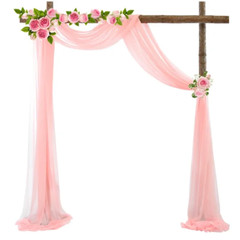 Chiffon Wedding Arch Draping Fabric,75*600Cm Wedding Arch Drapes Sheer Backdrop