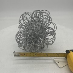 Pier1 Decorative 3.5″ Sphere Silver Glitter Balls Fillers Christmas Ornaments