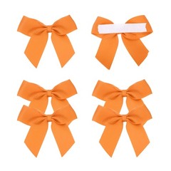 6Pcs Mini Grosgrain Ribbon Bow 2″ Self Adhesive Flower Bows Orange