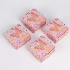 25 Pink Butterfly Themed Party Favor Boxes «Thank You» Print Events Decorations