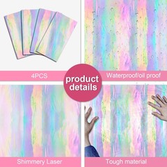 OHOME 4 Pack Iridescence Plastic 54″ x 108″, Iridescent Tablecloth