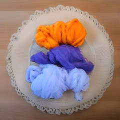 Tulle: Orange/Dark Purple/Light Purple & 8 Tulle Chair Ornaments