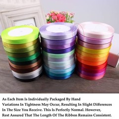 10mm Width Premium Satin Ribbon For Gift Wrapping Multicoloured 22 Metres Rolls