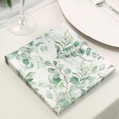 20 White 13×13 in Dinner Paper Napkins 13″ x (Set of 20), Green and